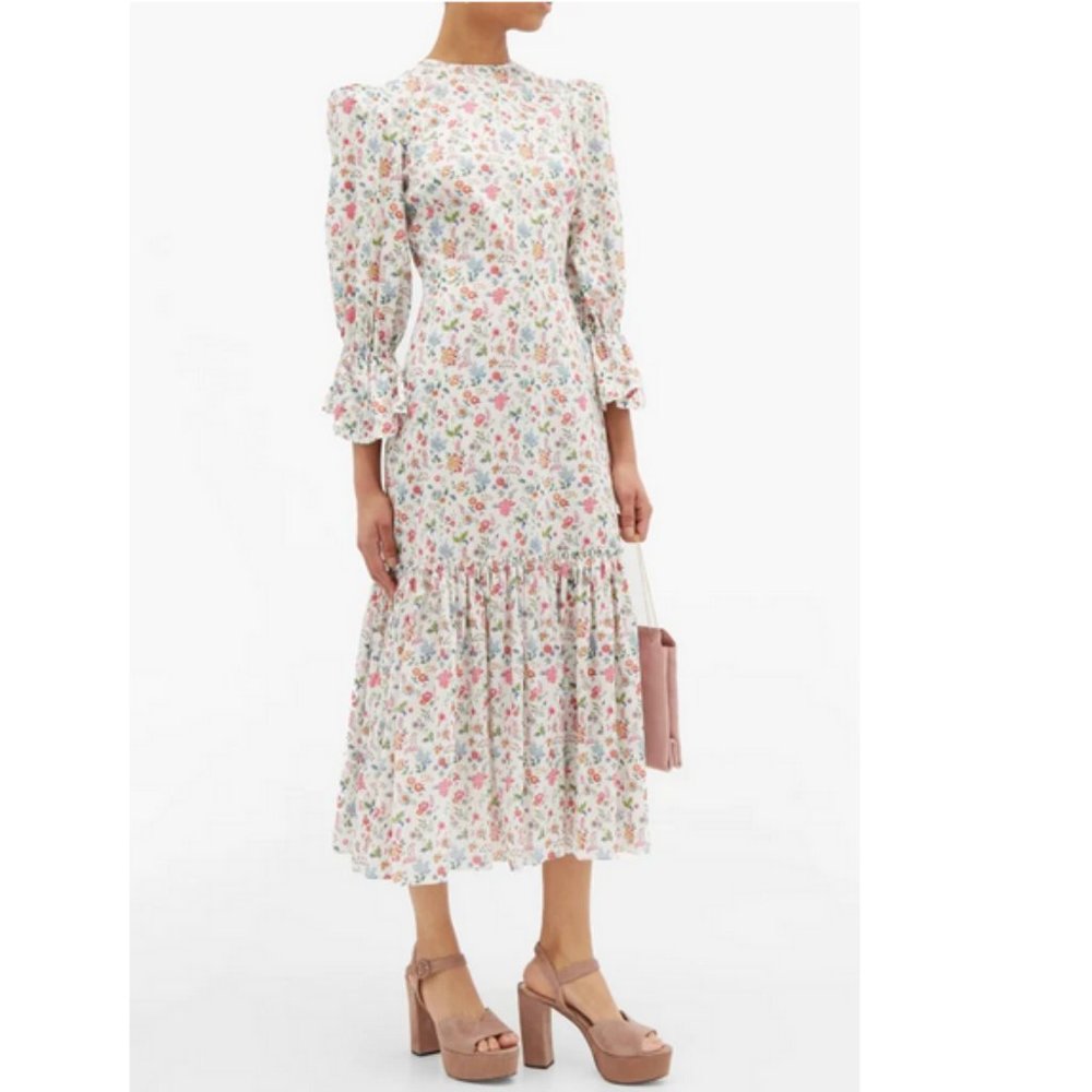 The Vampire’s Wife The Songbird Tiered Floral-print Midi Dress 10UK (6US)